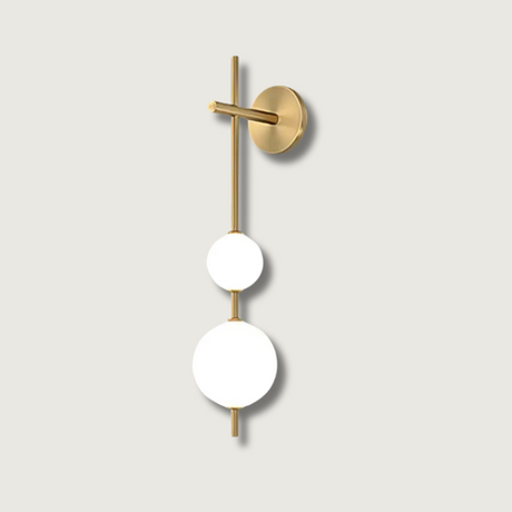 Modern Globe Wall Lamp  Vertical Brass Frame Design - Product showcase