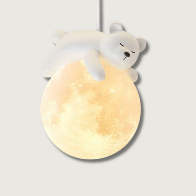 Kids Moon Night Light  Sleeping Animal Pendant Lamp - Product showcase