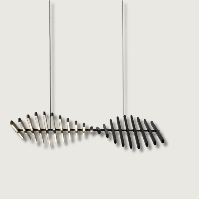 Modern LED Chandelier  Abstract Fishbone Design - Product showcase