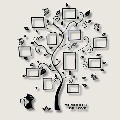 Family Photo Tree Wall Decal  3D Acrylic Frame Display - Product showcase