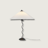 Pleated Table Lamp  Scandinavian Design With Curved Metal Base - Product showcase