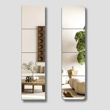 Modern Wall Mirror Set  Shatterproof Acrylic Panels - Product showcase