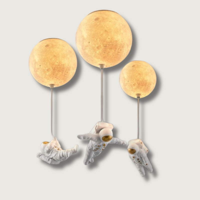 Astronaut Moon Pendant Light  Space Theme Ceiling Lamp - Product showcase