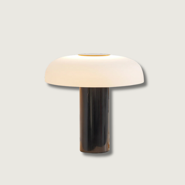 Modern Table Lamp  Black Marble Glass Design - Product showcase