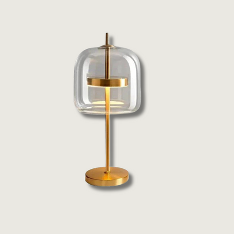 Modern Glass Table Lamp  Clear Dome LED Design - Product showcase