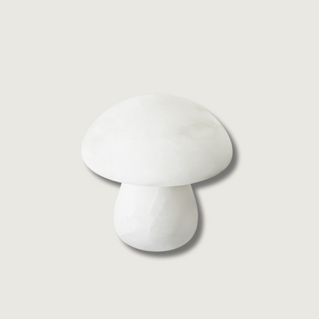 Mushroom Table Lamp  White Alabaster Design - Product showcase