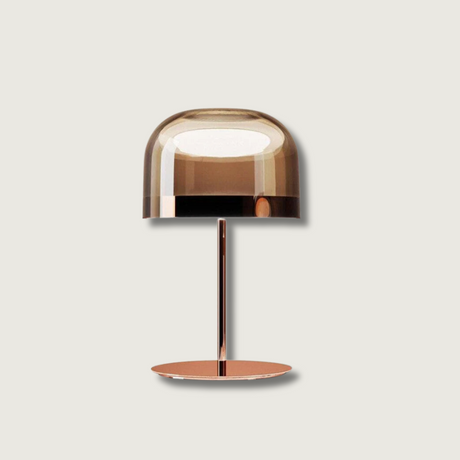 Modern LED Table Lamp  Glass Dome with Copper Finish - Product showcase