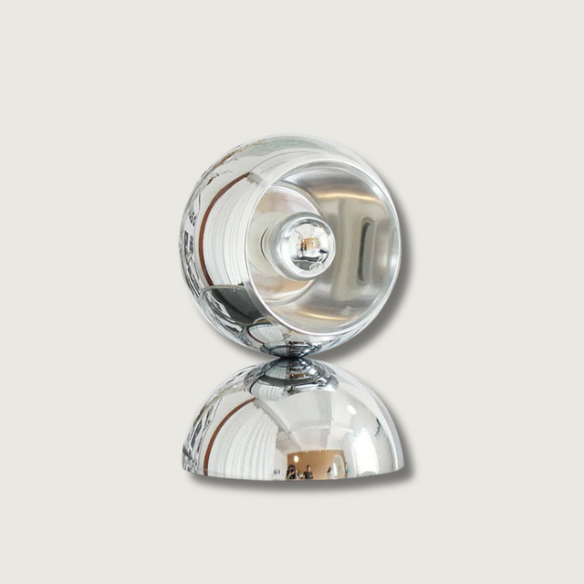 Modern Glass Table Lamp  Spherical Chrome Design - Product showcase