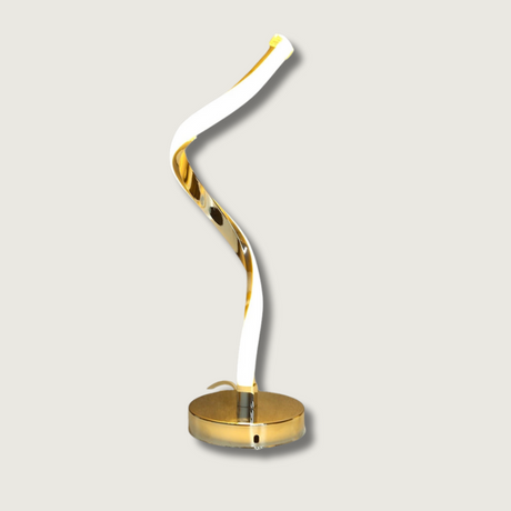 Modern LED Desk Lamp  Spiral Design White Aluminum - Product showcase