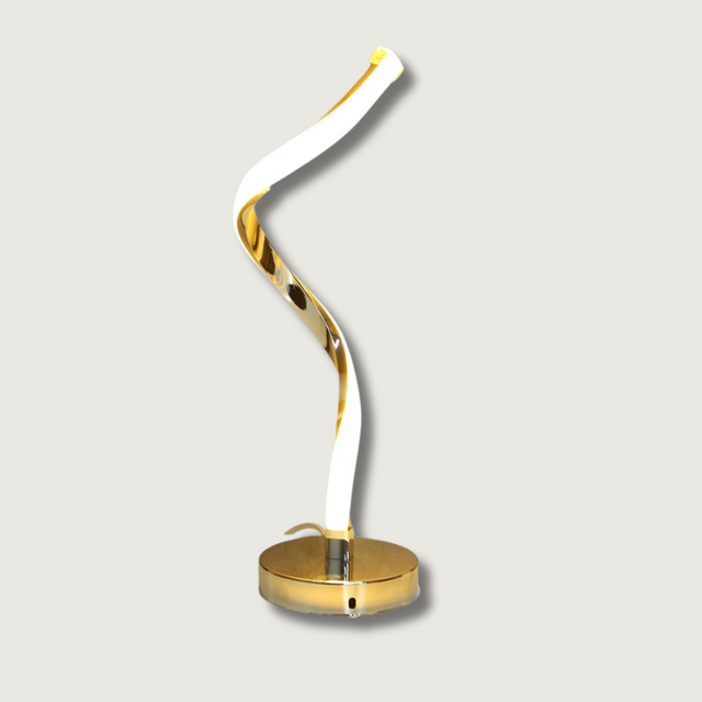 Modern LED Desk Lamp  Spiral Design White Aluminum - Product showcase