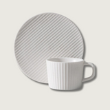 Modern Stoneware Coffee Set  Textured Relief Pattern - Product showcase
