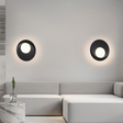 Modern LED Wall Light  Circular Black Metal Sconce - Product showcase