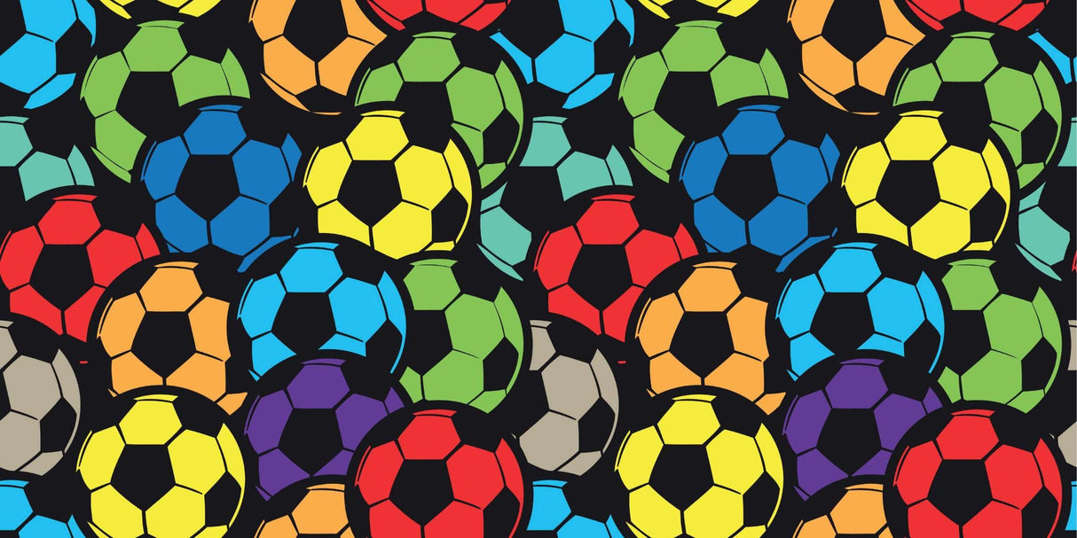 Football Mural Wallpaper | Colorful Soccer Ball Pattern