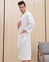 Waffle Knit Spa Robe  Cotton Kimono Style Bathrobe - Product example