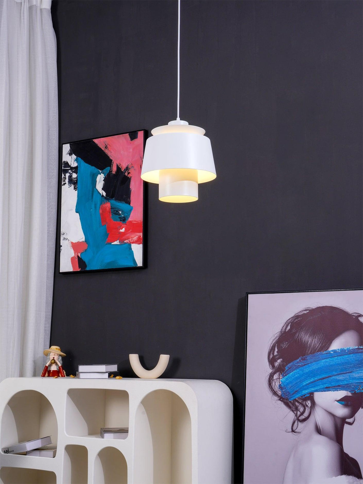 Modern Brass Pendant Light  Tiered Metallic Shade Design - Product detail 11