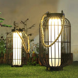 Solar Garden Lantern  Asian Inspired Metal Cage Design - Product detail 4