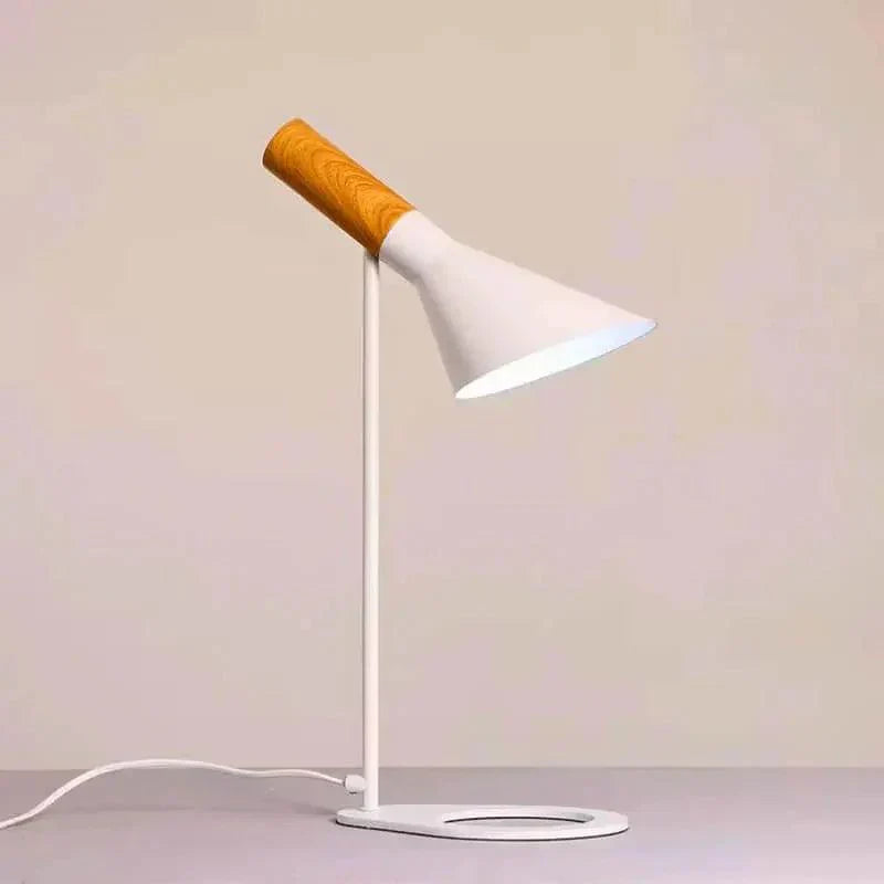 Modern LED Table Lamp  Wood Accent Adjustable Design - Detailed view