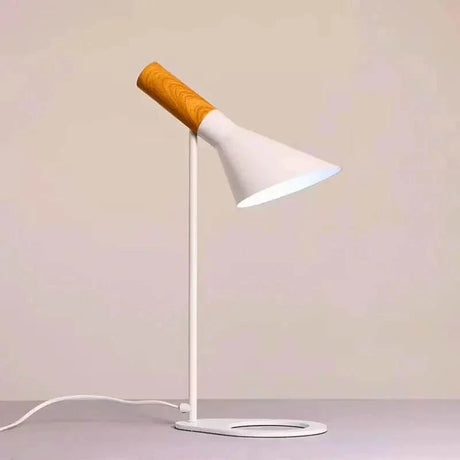 Modern LED Table Lamp  Wood Accent Adjustable Design - Detailed view