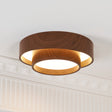 Modern LED Ceiling Light  Walnut Wood Finish Ring Design - Product detail 14