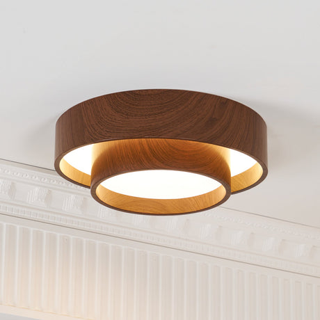 Modern LED Ceiling Light  Walnut Wood Finish Ring Design - Product detail 14