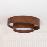 Modern LED Ceiling Light  Walnut Wood Finish Ring Design - Product detail 15