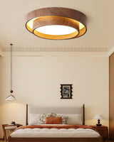 Modern LED Ceiling Light  Walnut Wood Finish Ring Design - Product detail 8