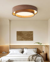 Modern LED Ceiling Light  Walnut Wood Finish Ring Design - Product detail 7
