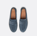 Classic Suede Penny Loafers  Light Gray Slip-On Design - Product example