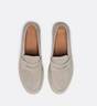 Classic Suede Penny Loafers  Light Gray Slip-On Design - Product showcase