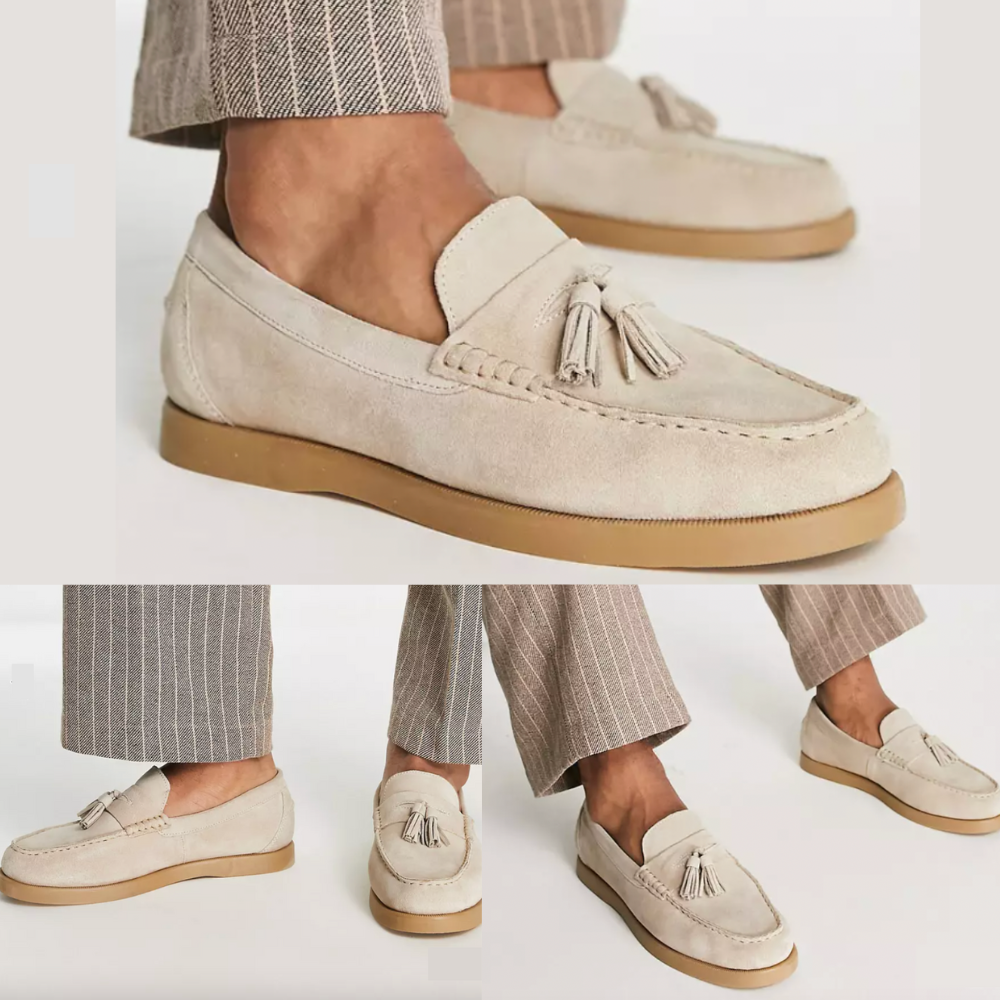 Classic Leather Loafers  Tassel Detail With Gum Sole - Product example