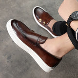 Double Monk Strap Leather Sneakers  Black Croc Pattern with White Sole - Product example