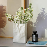 Contemporary Paper Bag Vase  White Ceramic Design - Product detail 4