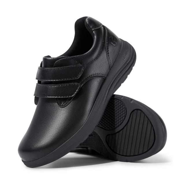 Womens Orthopedic Shoes  Velcro Closure Black Leather - Product showcase