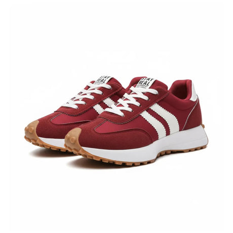 Womens Retro Sneakers  Orange Vegan Leather Walking Shoes - Product detail 5