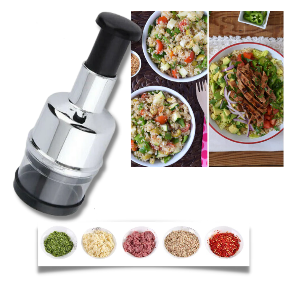 Stainless Steel Vegetable Chopper  Manual Press Design - Product example