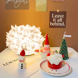Floral Table Lamp  White Petal Design with Metal Base - Product detail 6