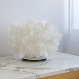 Floral Table Lamp  White Petal Design with Metal Base - Product example