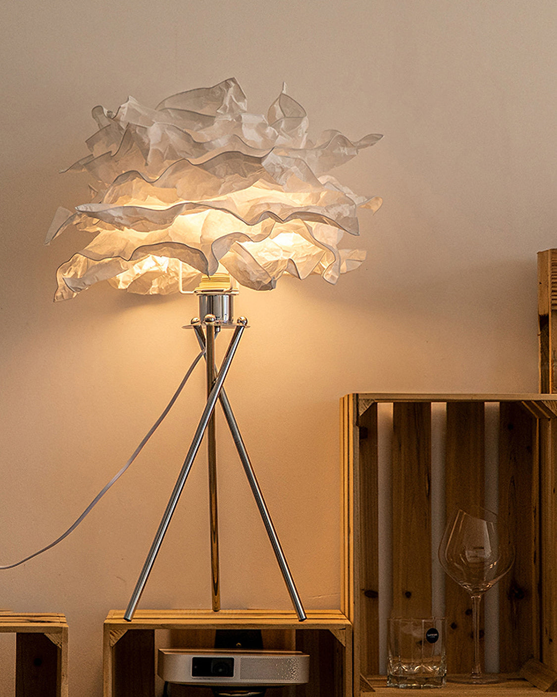 Cloud Paper Table Lamp  Sculptural White Shade Design - Product detail 5