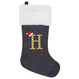 Personalized Christmas Stocking  Gray Velvet Monogram Letter - Product detail 25