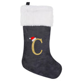 Personalized Christmas Stocking  Gray Velvet Monogram Letter - Product detail 9