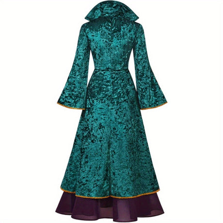 Medieval Velvet Dress  Emerald  Purple Renaissance Gown - Product detail 5