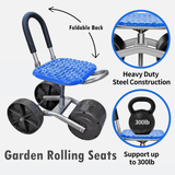 Adjustable Garden Kneeler Seat  360 Rotating Mobility Wheels - Detailed view