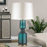 Modern Glass Table Lamp  Amber Base Black Shade - Product detail 14
