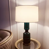 Modern Glass Table Lamp  Amber Base Black Shade - Product detail 6