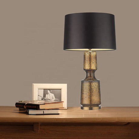 Modern Glass Table Lamp  Amber Base Black Shade - Product detail 20