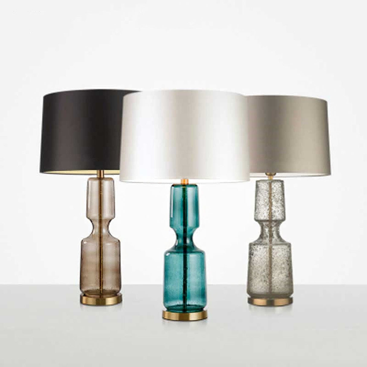 Modern Glass Table Lamp  Amber Base Black Shade - Product detail 22