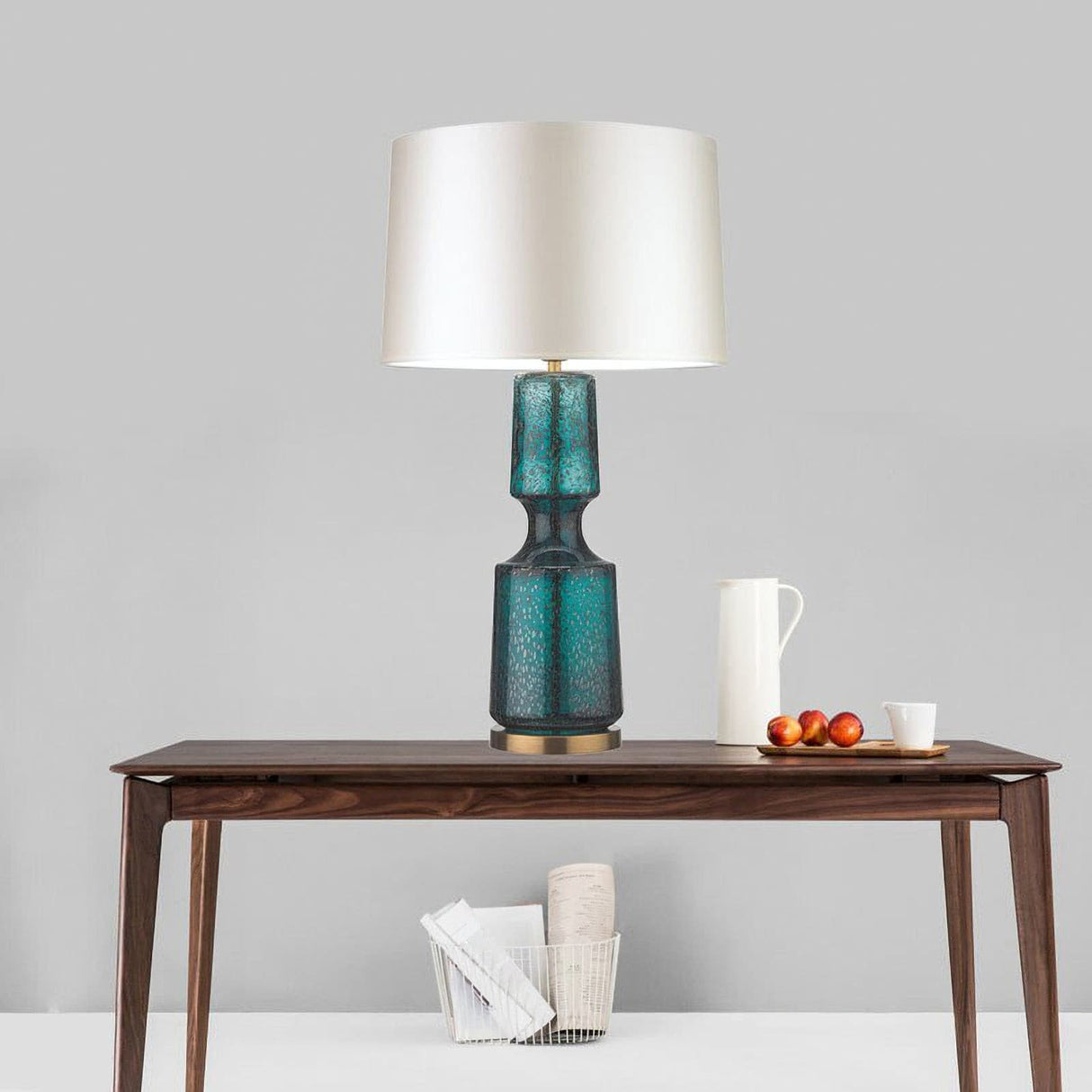 Modern Glass Table Lamp  Amber Base Black Shade - Product detail 24