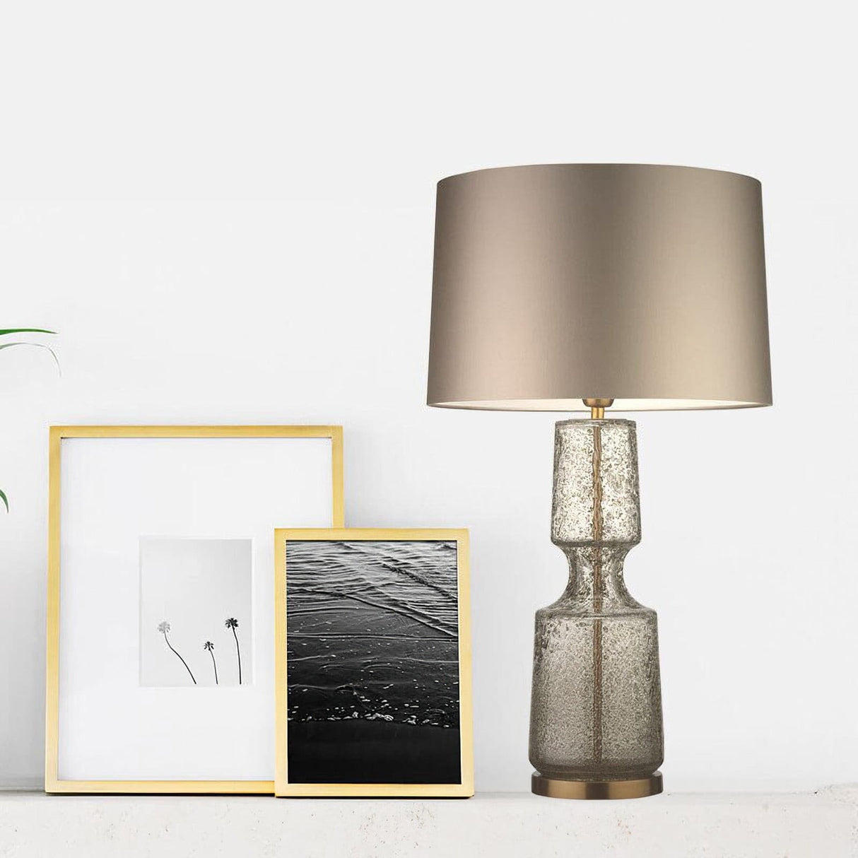 Modern Glass Table Lamp  Amber Base Black Shade - Product detail 25