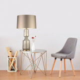 Modern Glass Table Lamp  Amber Base Black Shade - Product example