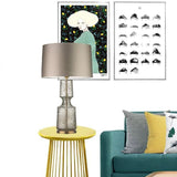 Modern Glass Table Lamp  Amber Base Black Shade - Product detail 7